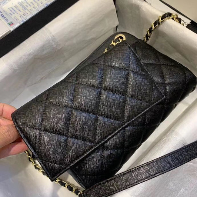 CHANEL Small camera bag Grained Calfskin & Gold-Tone Metal AS1367 black