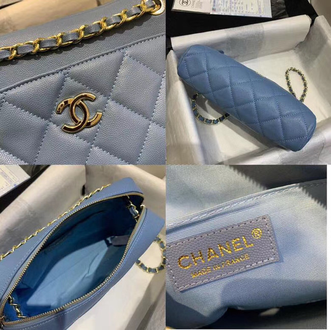 CHANEL Small camera bag Grained Calfskin & Gold-Tone Metal AS1367 blue