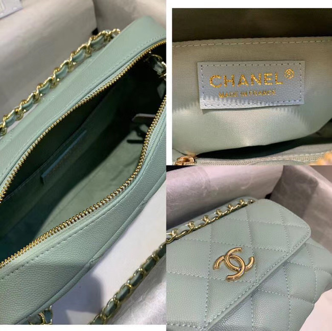 CHANEL Small camera bag Grained Calfskin & Gold-Tone Metal AS1367 green