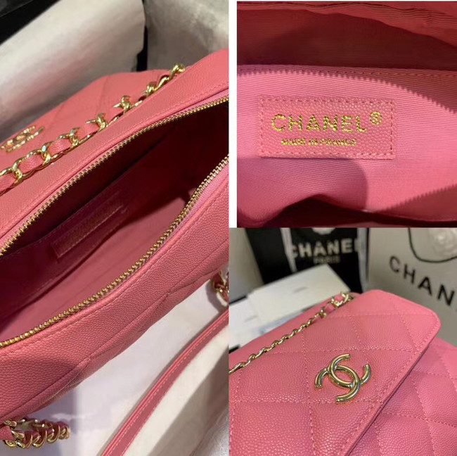 CHANEL Small camera bag Grained Calfskin & Gold-Tone Metal AS1367 pink