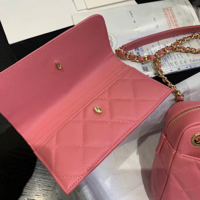 CHANEL Small camera bag Grained Calfskin & Gold-Tone Metal AS1367 pink