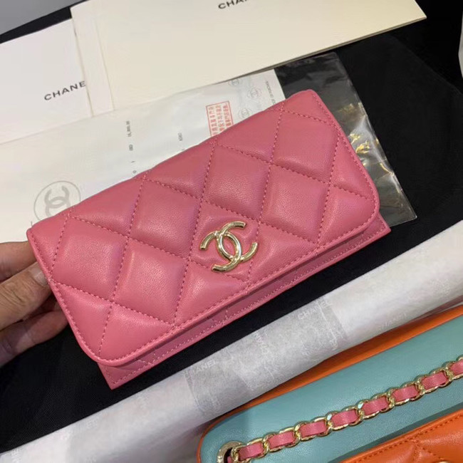 CHANEL Small camera bag lambskin & Gold-Tone Metal AS1367 Pink&orange&green