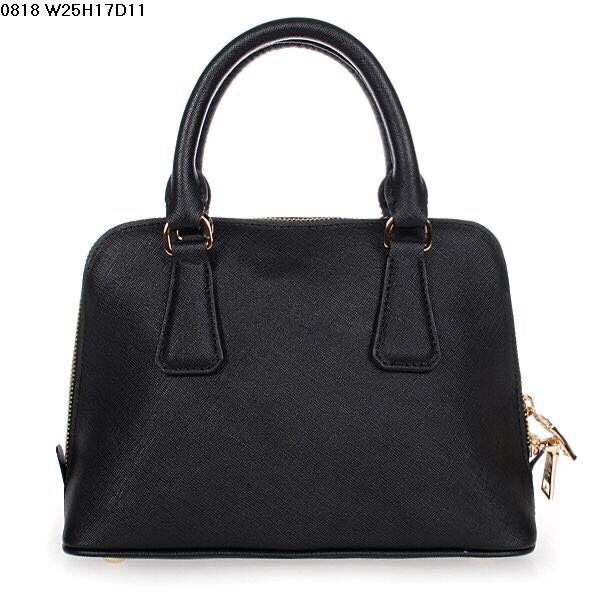 Prada Original Leather Medium Shell Bag P0837 Black