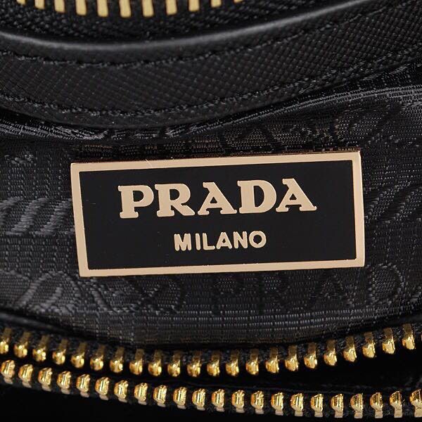 Prada Original Leather Medium Shell Bag P0837 Black