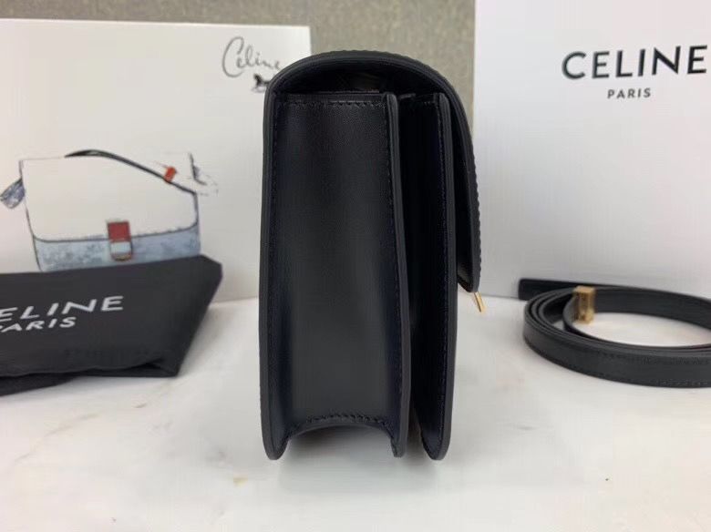 Celine Classic Box Teen Flap Bag Original Calfskin Leather 3379 Black