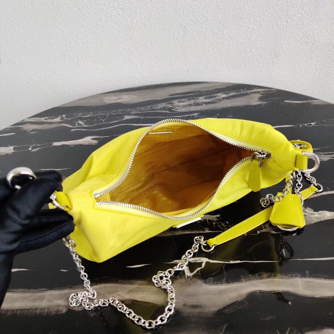 Prada Re-Edition 2005 nylon shoulder bag 1BH172 yellow