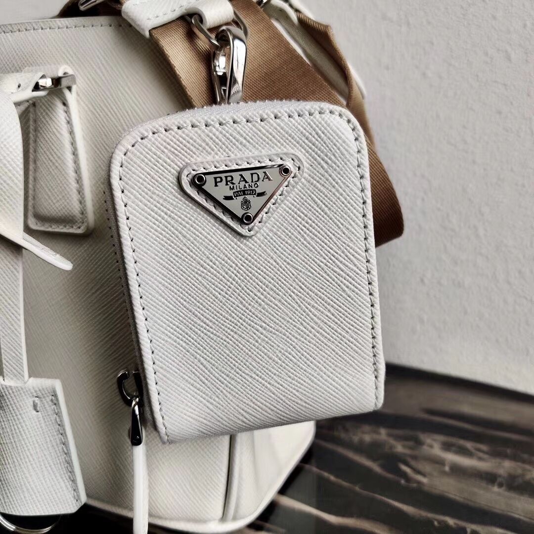 Prada Saffiano leather mini-bag 1BA296 White