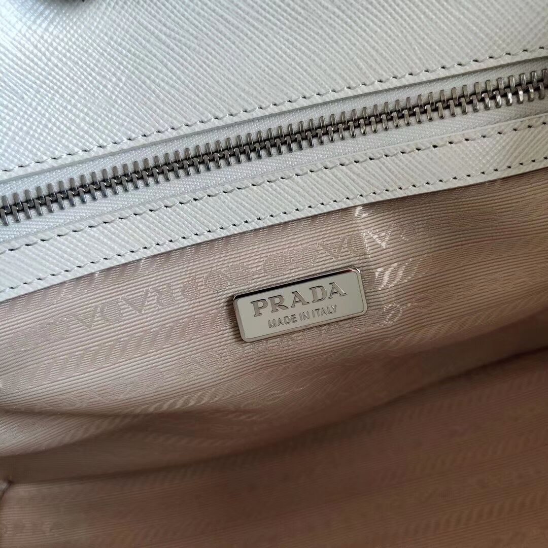 Prada Saffiano leather mini-bag 1BA296 White
