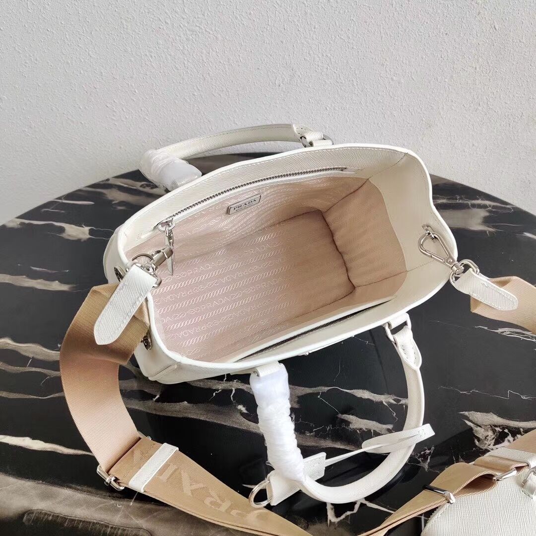 Prada Saffiano leather mini-bag 1BA296 White