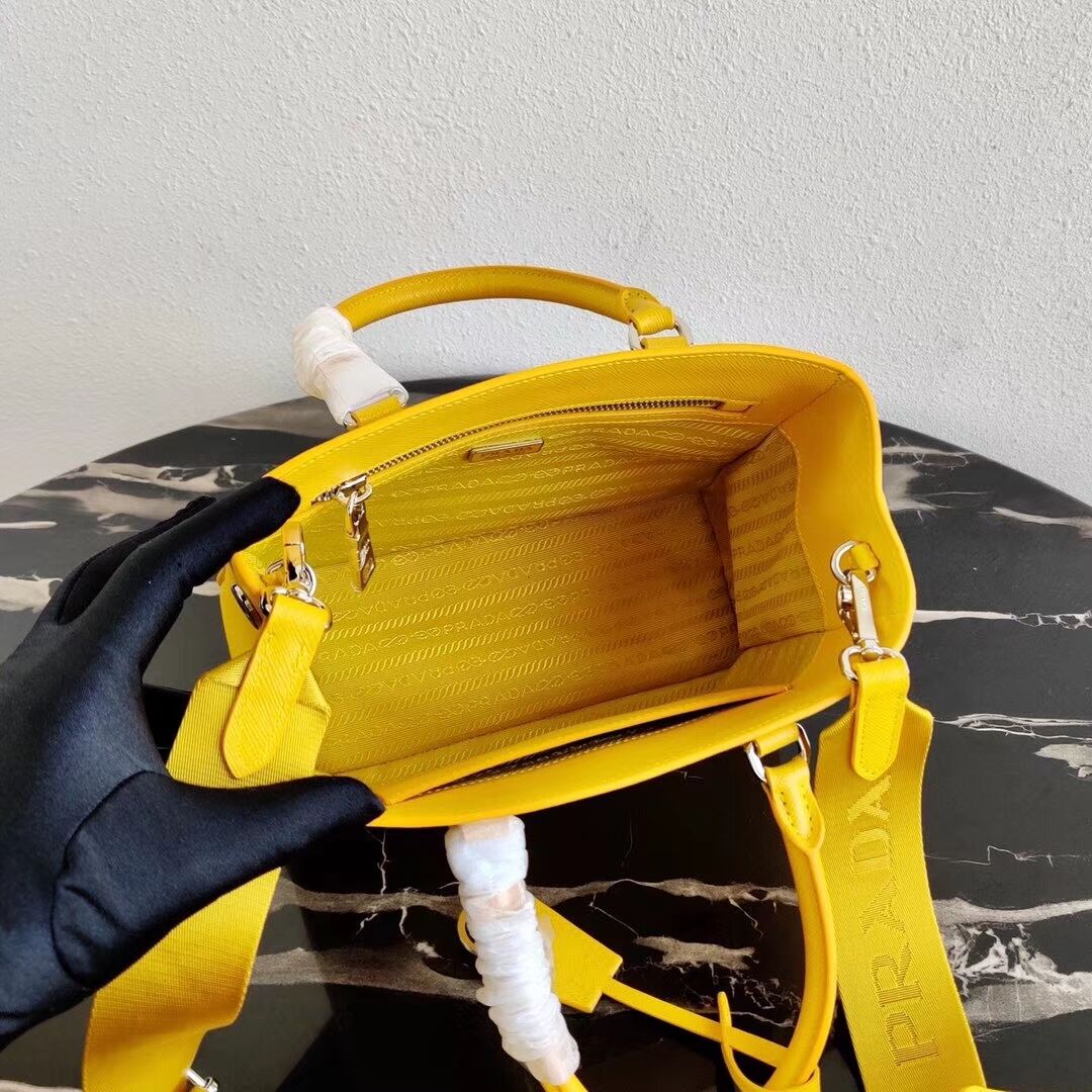 Prada Saffiano leather mini-bag 1BA296 yellow