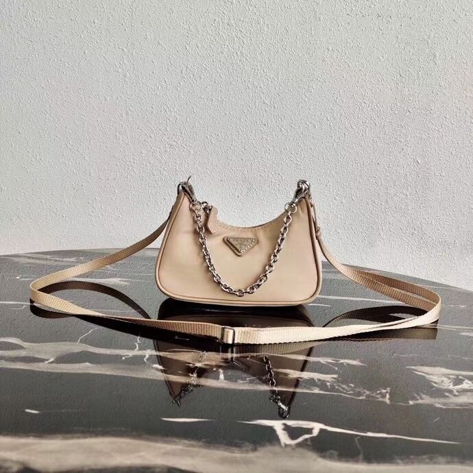 Prada Re-Edition nylon mini shoulder bag 1TT122  apricot