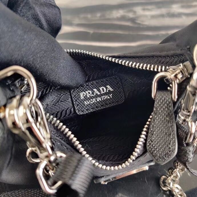 Prada Re-Edition nylon mini shoulder bag 1TT122 black