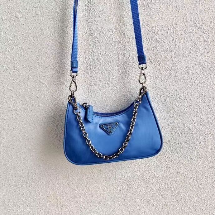 Prada Re-Edition nylon mini shoulder bag 1TT122 blue