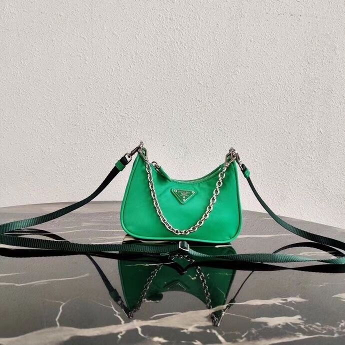 Prada Re-Edition nylon mini shoulder bag 1TT122 green