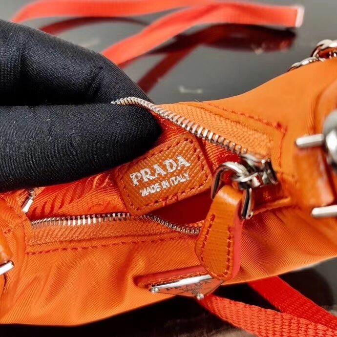 Prada Re-Edition nylon mini shoulder bag 1TT122 orange