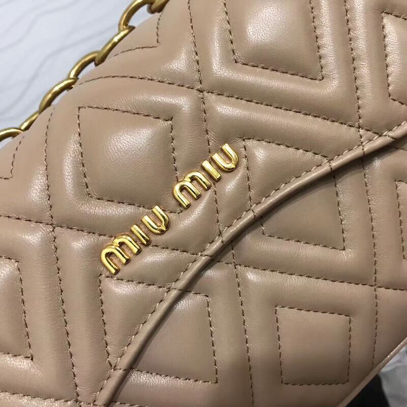 miu miu Matelasse Nappa Leather shoulder bag 5BD140G pink