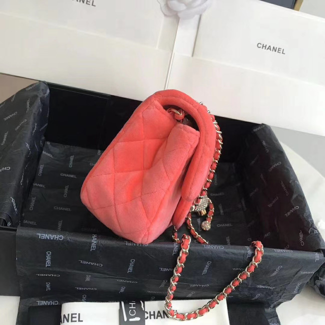 Chanel Original Small velvet flap bag AS1792 Watermelon red