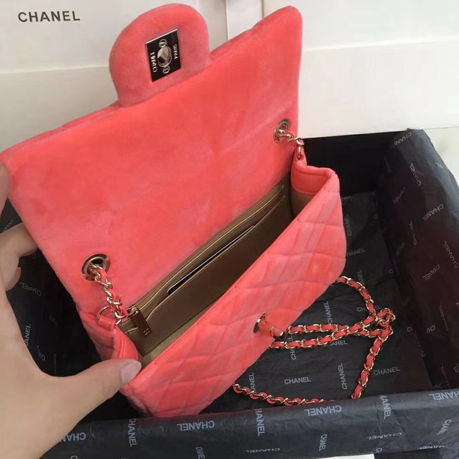 Chanel Original Small velvet flap bag AS1792 Watermelon red