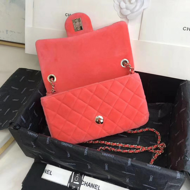 Chanel Original Small velvet flap bag AS1792 Watermelon red