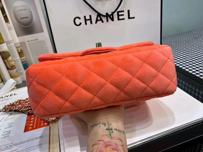 Chanel Original Small velvet flap bag AS1792 orange