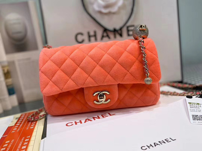 Chanel Original Small velvet flap bag AS1792 orange