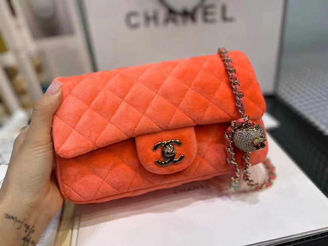 Chanel Original Small velvet flap bag AS1792 orange