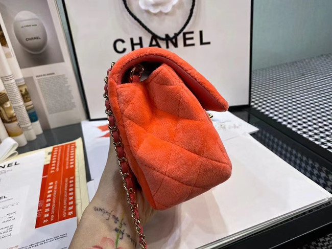Chanel Original Small velvet flap bag AS1792 orange
