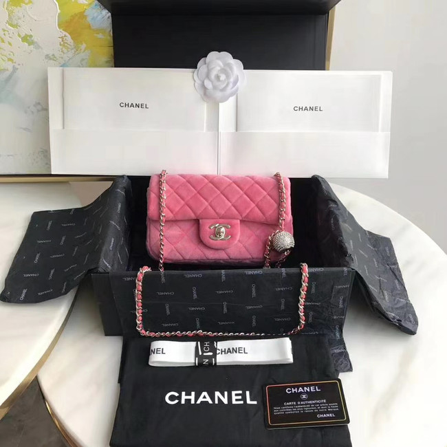 Chanel Original Small velvet flap bag AS1792 pink