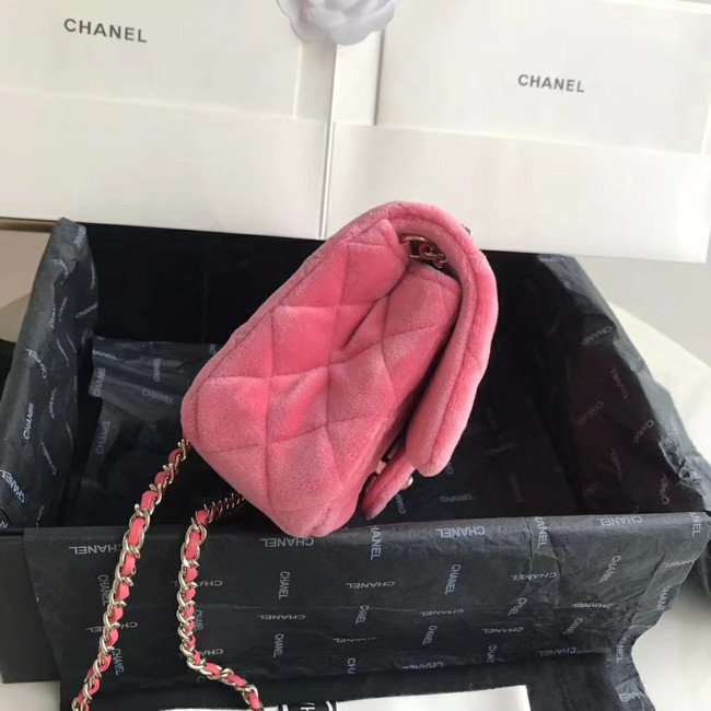 Chanel Original Small velvet flap bag AS1792 pink