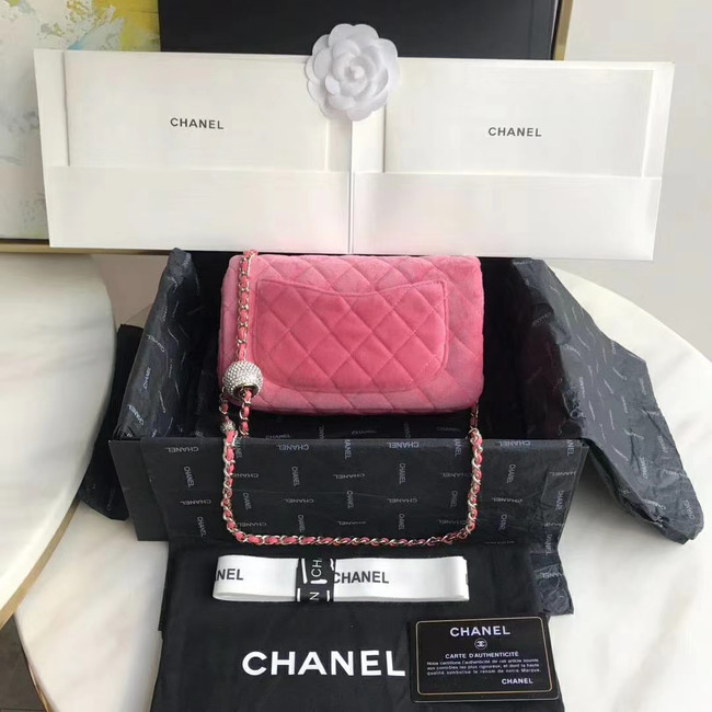 Chanel Original Small velvet flap bag AS1792 pink