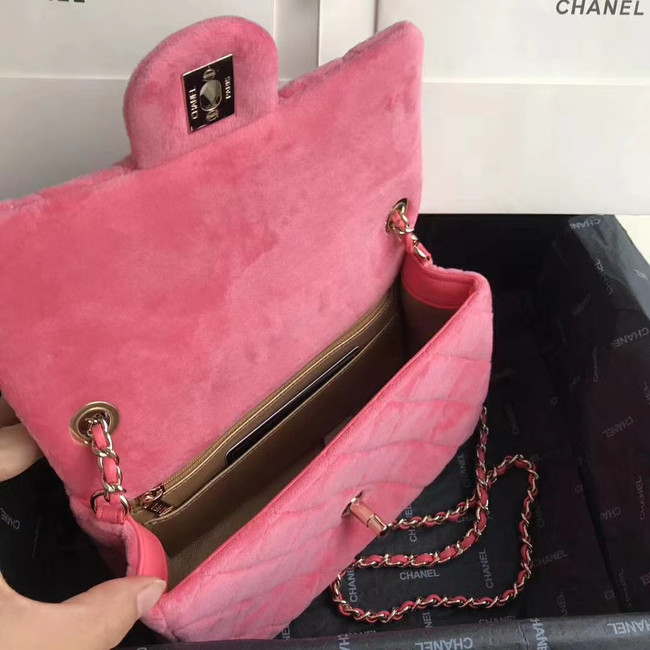 Chanel Original Small velvet flap bag AS1792 pink