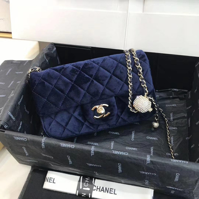 Chanel Original Small velvet flap bag AS1792 royal