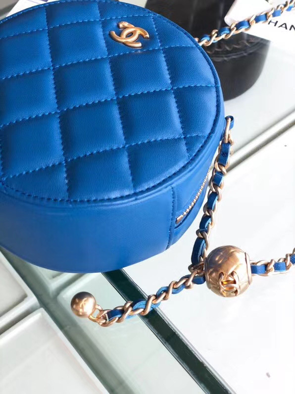 Chanel Original mini Sheepskin bag AS1449 blue