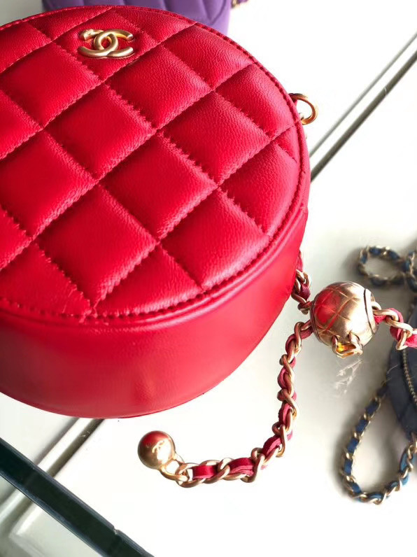 Chanel Original mini Sheepskin bag AS1449 red