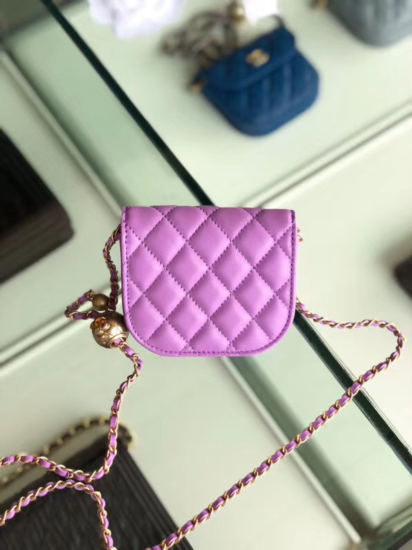 Chanel Sheepskin Original Leather Pocket AP1461 Lavender