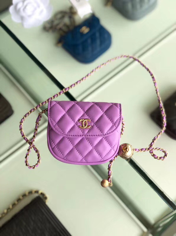 Chanel Sheepskin Original Leather Pocket AP1461 Lavender