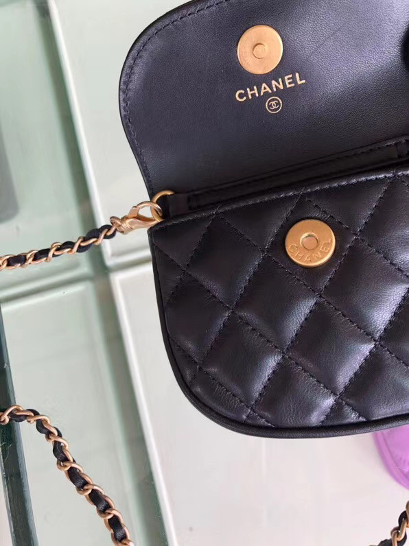 Chanel Sheepskin Original Leather Pocket AP1461 black