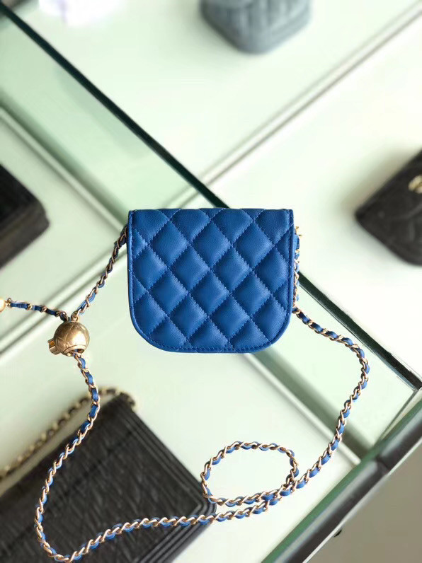 Chanel Sheepskin Original Leather Pocket AP1461 blue