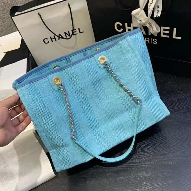 Chanel Large Shoulder Bag A67001 sky blue