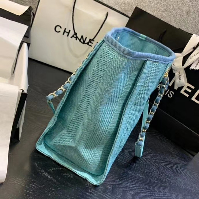 Chanel Large Shoulder Bag A67001 sky blue