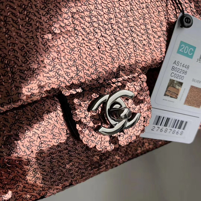 Chanel Original flap bag Sequins&sheepskin AS1448 Burgundy
