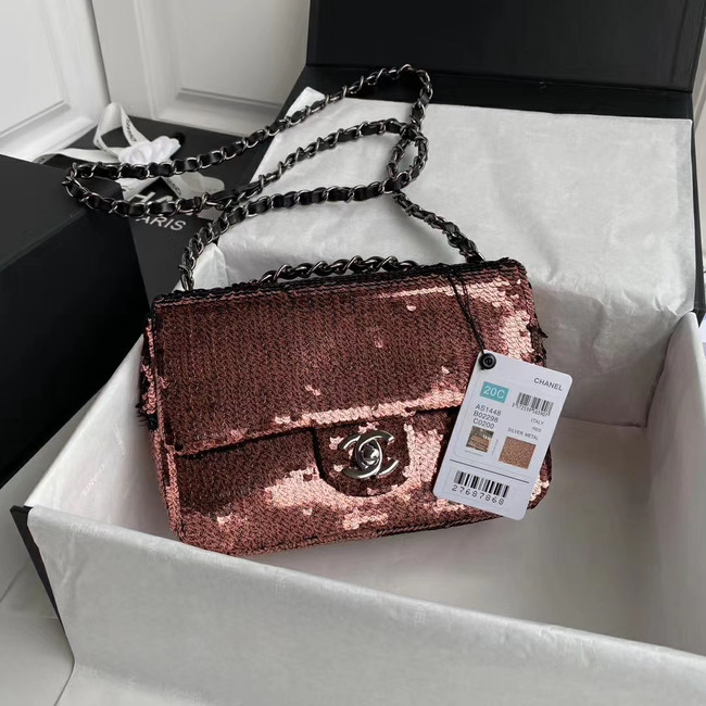 Chanel Original flap bag Sequins&sheepskin AS1448 Burgundy
