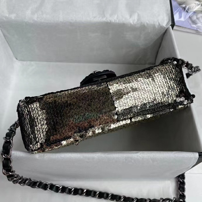 Chanel Original flap bag Sequins&sheepskin AS1448 grey