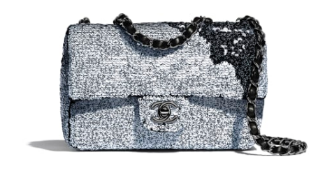 Chanel Original flap bag Sequins&sheepskin AS1448 white