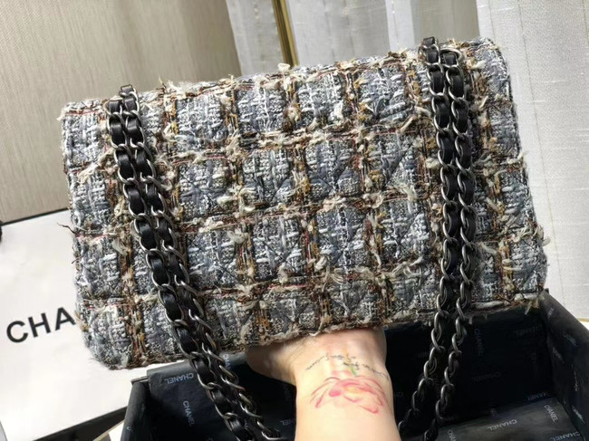 Chanel Original flap bag Twill soft A01112 grey