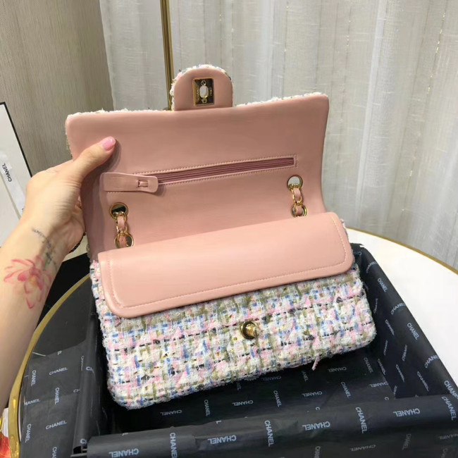 Chanel Original flap bag Twill soft A01112 pink