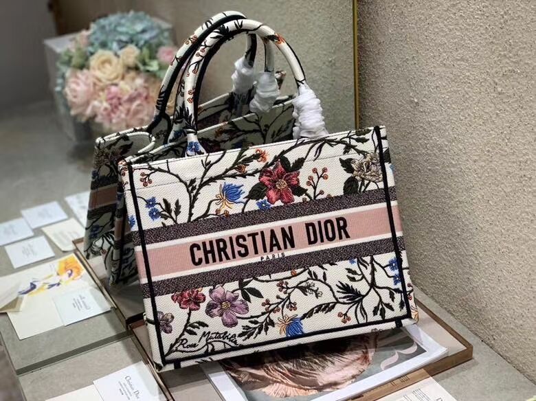 DIOR BOOK TOTE EMBROIDERED CANVAS BAG C1286-10