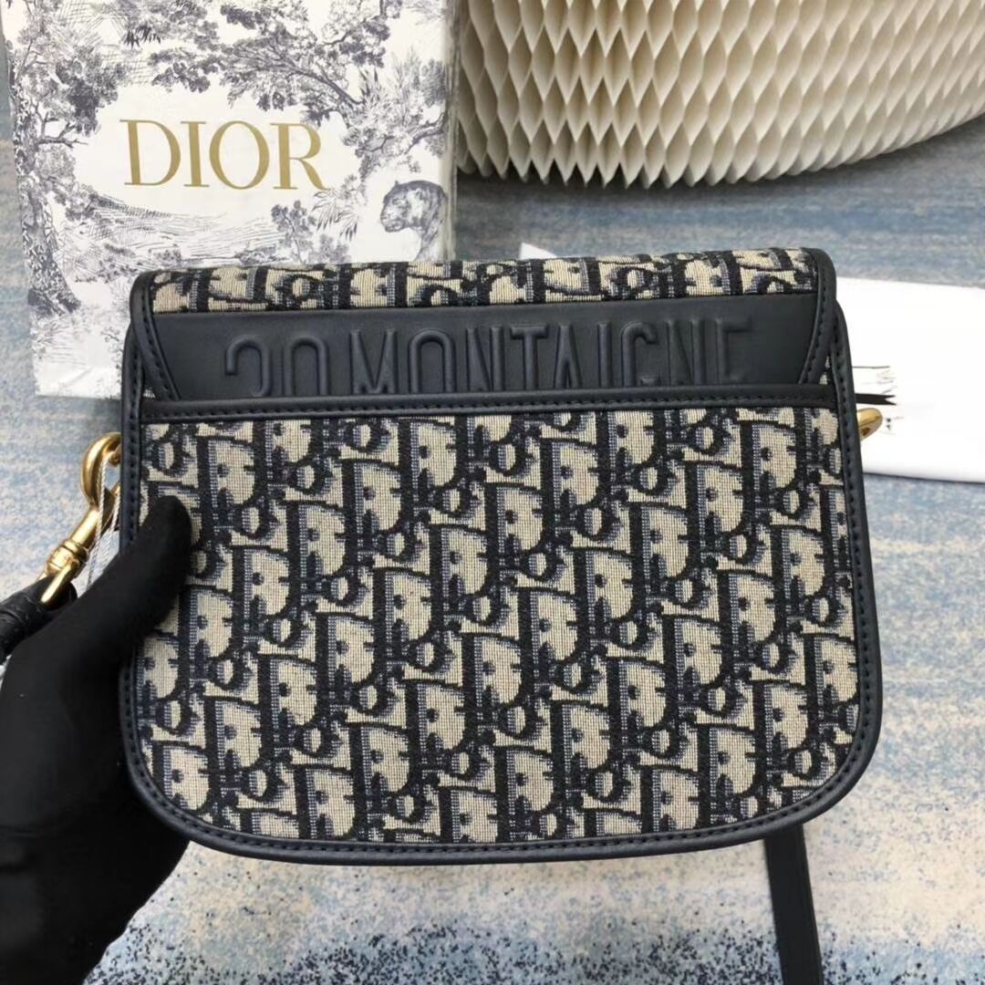 MEDIUM DIOR BOBBY BAG C0268 BLUE Blue Dior Oblique Jacquard M9319