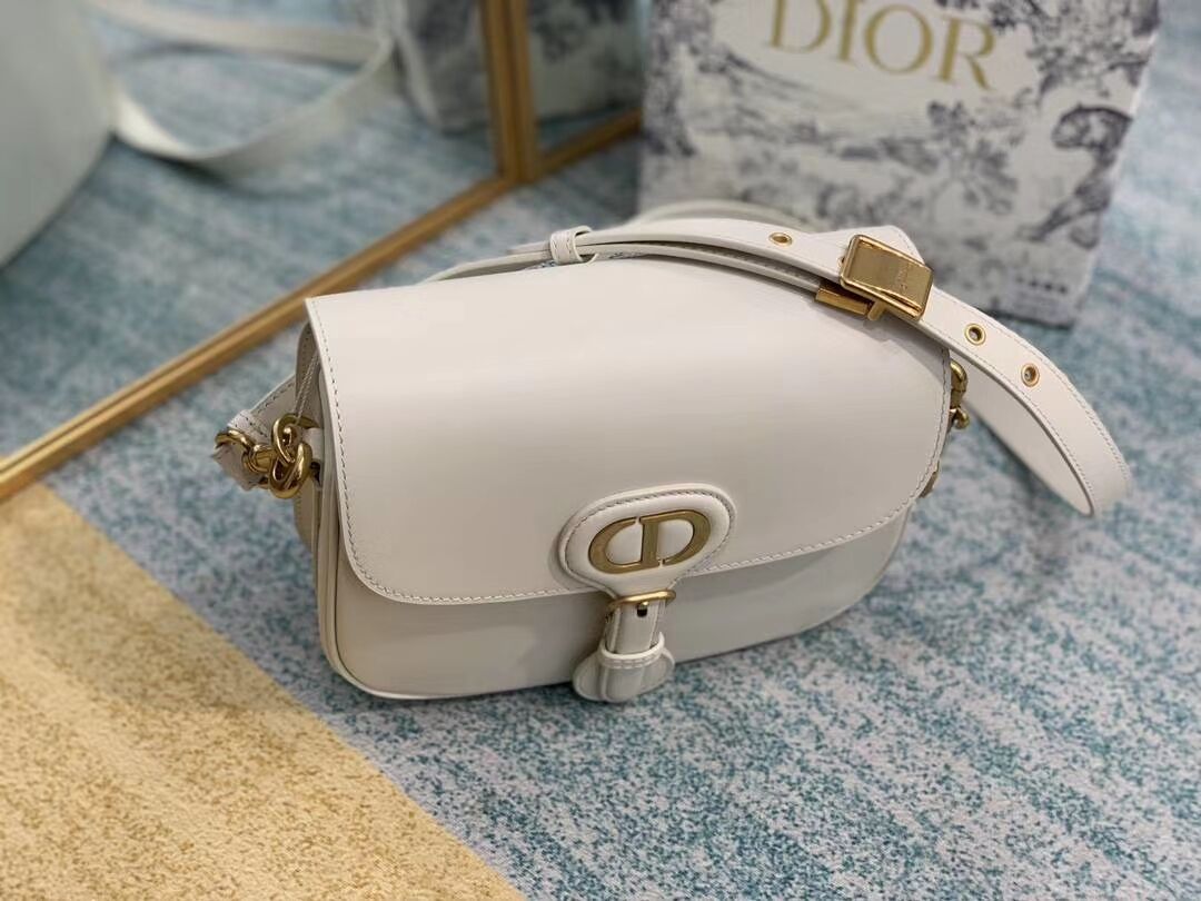 MEDIUM DIOR BOBBY BAG Box Calfskin M9319 white 