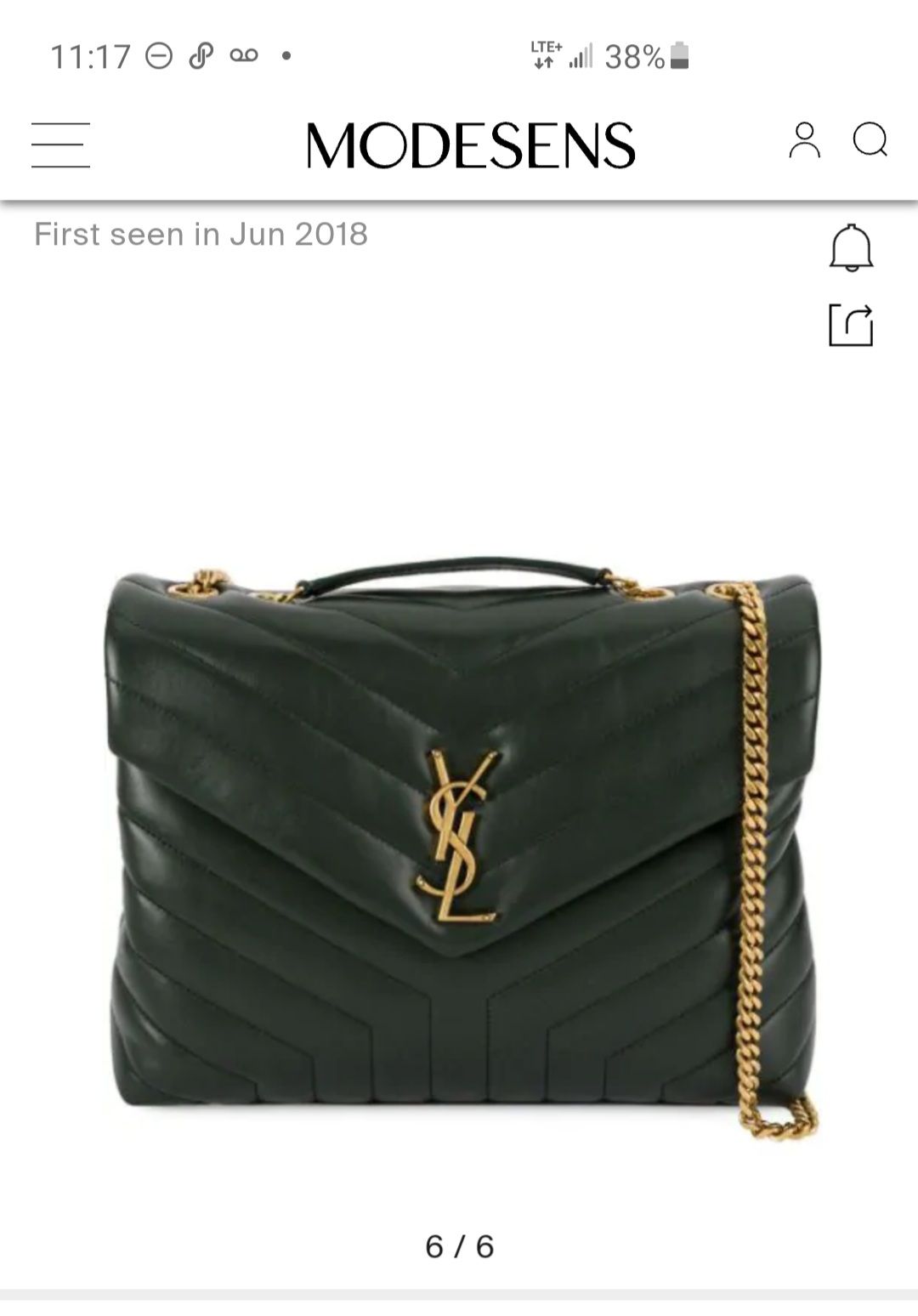 SAINT LAURENT Loulou Monogram medium quilted leather shoulder bag 74558 blackish green